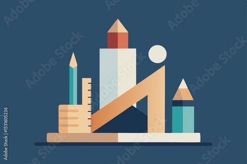Vector illustration of office supplies