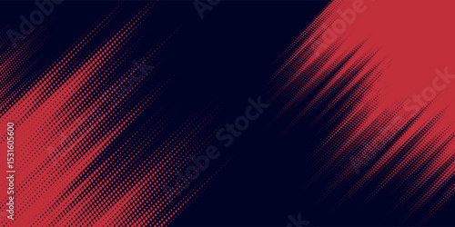 Red halftone dots blue color pattern gradient grunge texture background. Dot pop art comic sport style vector illustration. Eps10