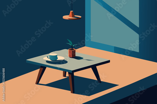 modern dining room with table