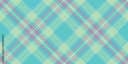 Vibrant teal and pastel plaid pattern.  Perfect for textile designs, website backgrounds, or fashion projects. This cheerful, seamless texture evokes feelings of freshness and summer.