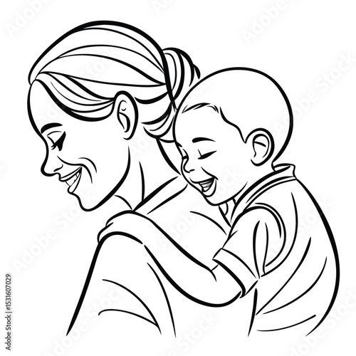 Tender Moment Grandmother and Grandchild Sharing a Joyful Embrace