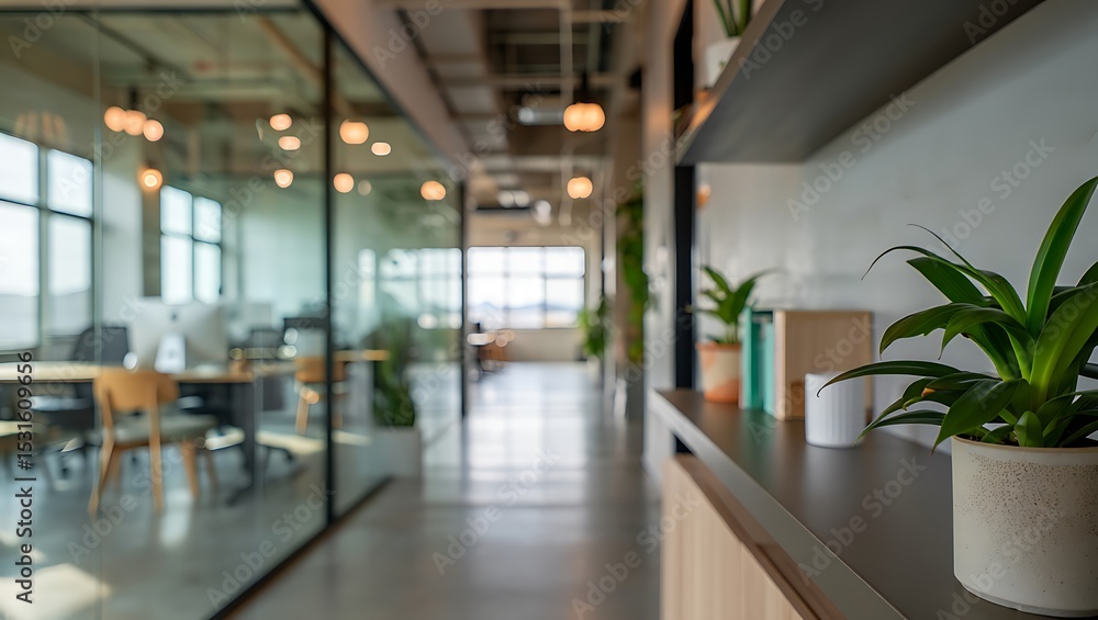 Modern Office Interior Design Glass Walls, Plants, and Open Workspace Modern Office Interior Design Glass Walls, Plants, and Open Workspace