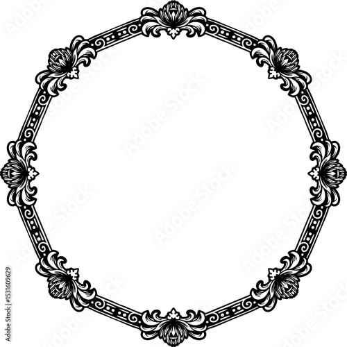 Elegant square gold frame with intricate baroque floral ornamentation on a white background, ideal for certificates, invitations, or decorative graphic design projects.