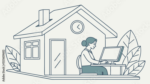 Woman Working From Home in a Cozy House