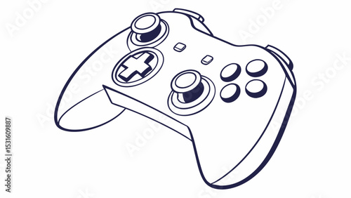Outline Drawing of a Modern Video Game Controller