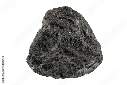 Close-up of graphite mineral, isolated on white background