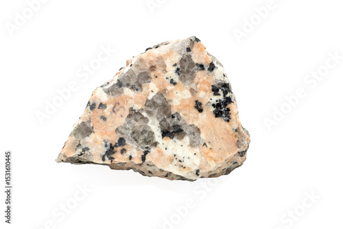 Close-up of Granite mineral, isolated on white background