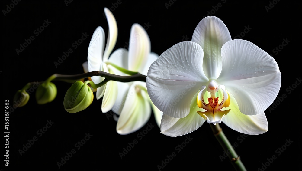Obraz premium White Orchid Against Dark Background