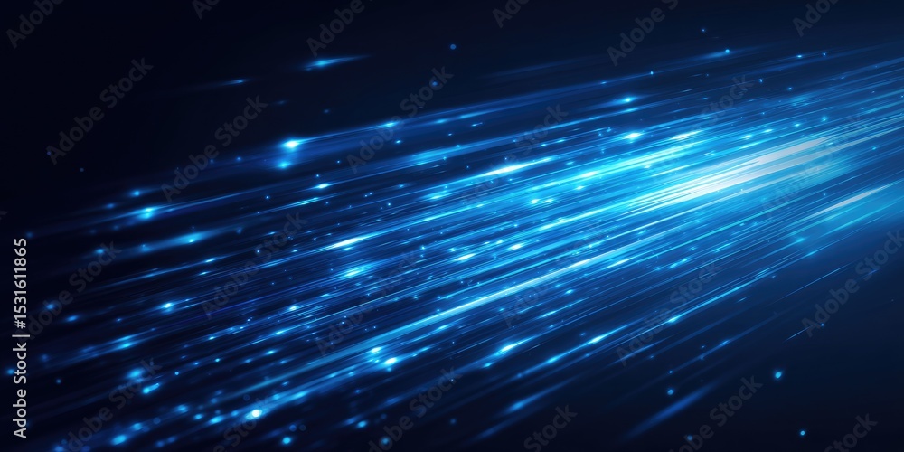 Fototapeta premium Abstract dynamic blue light streaks