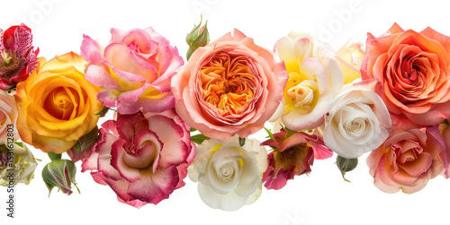 Fototapeta Naklejka Na Ścianę i Meble -  PNG Flowers floating roses arrangement graphics.