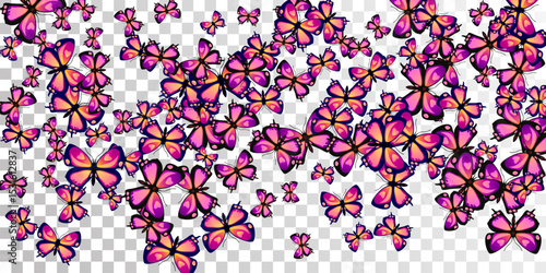 Tropical purple butterflies isolated vector illustration. Spring vivid insect...