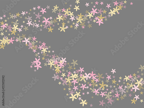 Lobelia simple flowers vector illustration. Pretty meadow bloom shapes isolat...