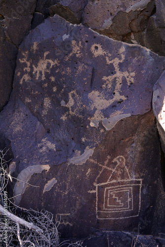 Принти на полотні La Cieneguilla Petroglyphs, Bird in a Box, New Mexico 2015
