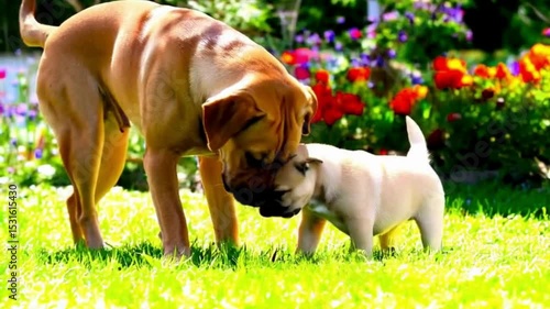La ternura de un padre y su cachorro