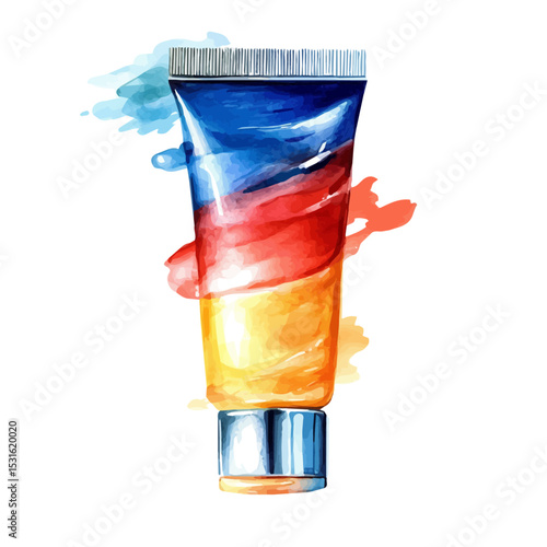 Styling Gel, watercolor vector, isolated on a white background.