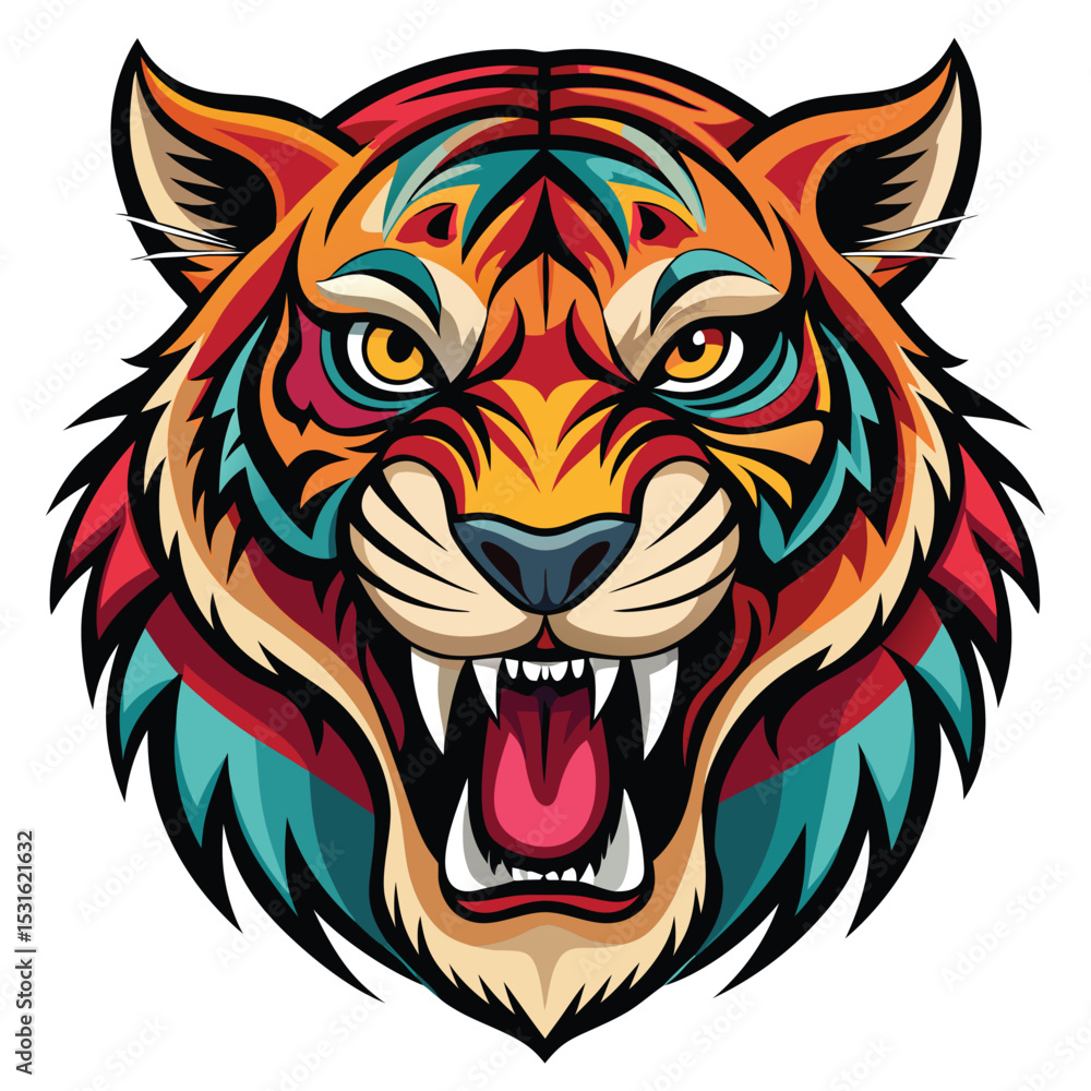 Obraz premium Vibrant Tiger Head (1)