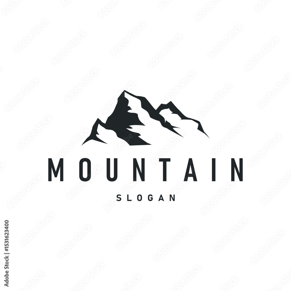Fototapeta premium mountain logo concept minimalist design simple natural mountains with a simple minimalist black silhouette as a brand template symbol and template illustration