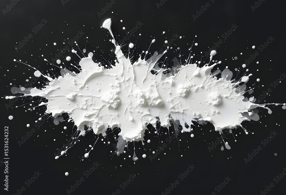 Naklejka premium Expressive White Paint Texture Isolated Effect