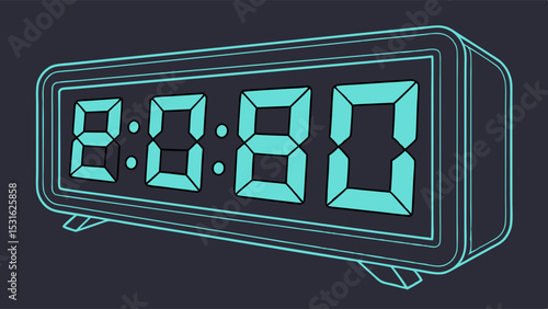 Retro Digital Clock Displaying 80880
