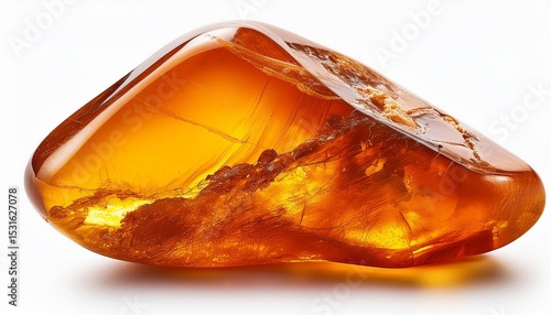 piece of amber isolated on white background