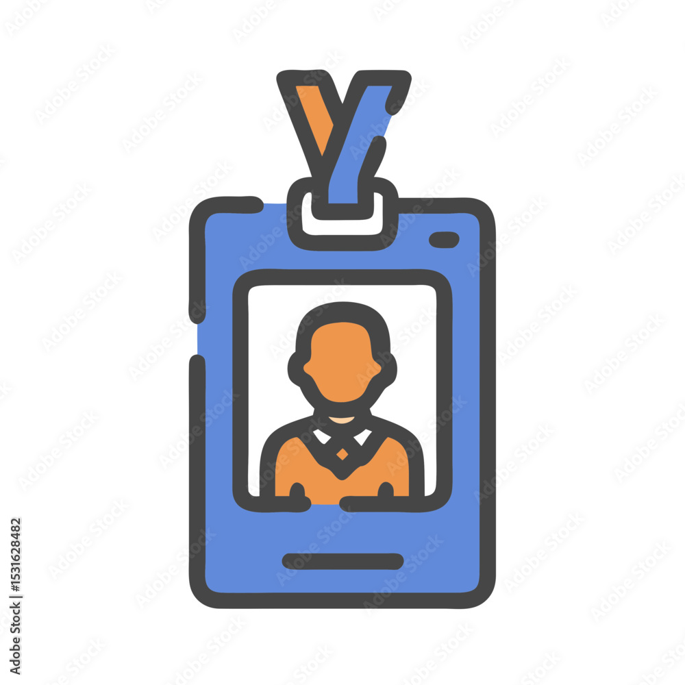 Obraz premium Employee Badge Icon Flat