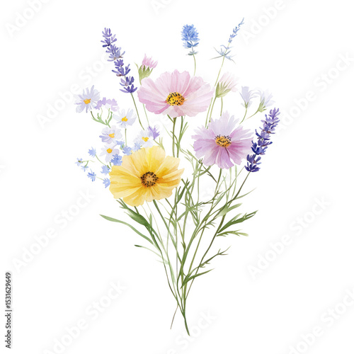Fototapeta Naklejka Na Ścianę i Meble -  PNG Flowers art illustration watercolor.