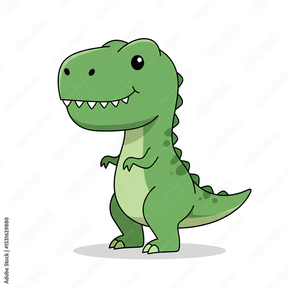 Naklejka premium Adorable Cartoon Dinosaur Illustration Perfect for Kids Books Children's Designs and Educational Materials