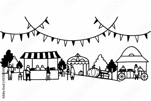Autumn festival market illustration