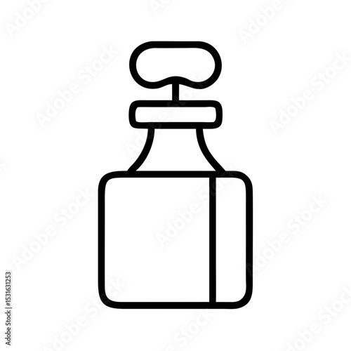 Outline of a vintage glass perfume bottle with stopper  