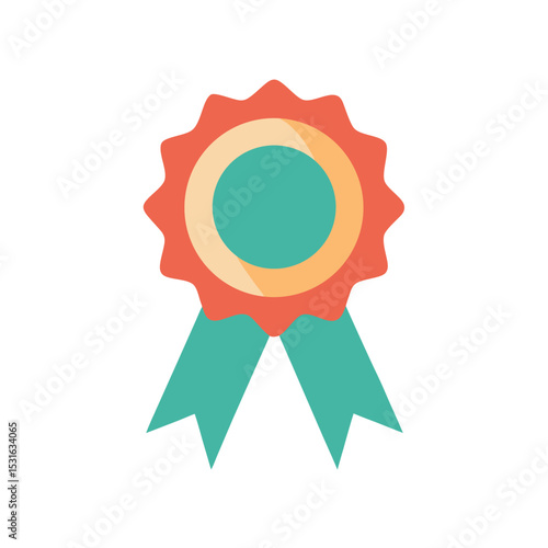 Vector Illustration of Award Rosette on White Background