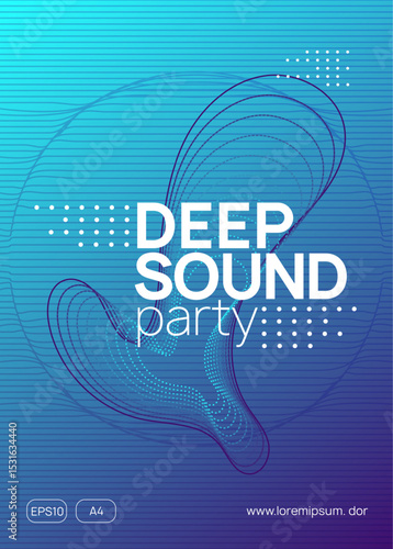 Music Event. Green Dance Poster. Dj Flyer. Soundwave Audio Invitation. Blue Night Club Banner. Festival Cover. Sound Electro Element. Violet Music Event