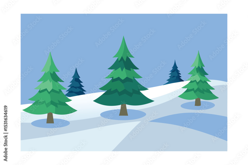 Obraz premium Winter Wonderland with Fir Trees 