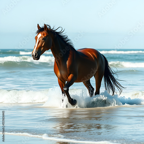 horse on the beach