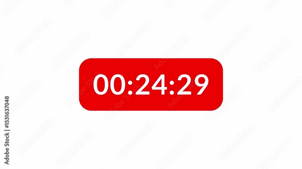Thirty seconds clock countdown animation from 30 seconds to 0 seconds, Countdown timer count minute second and milisecond, 30 seconds Countdown clock timer
