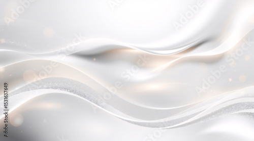 Wallpaper Mural Luxury silver waves sweeping across a glowing soft backdrop with shimmering minimalist highlights. Torontodigital.ca