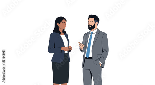 Business Dialogue: Man and Woman in Conversation