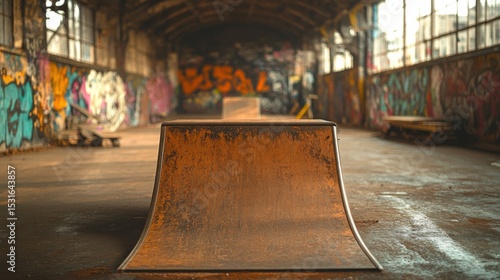 Indoor Skate Ramp with Graffiti Walls