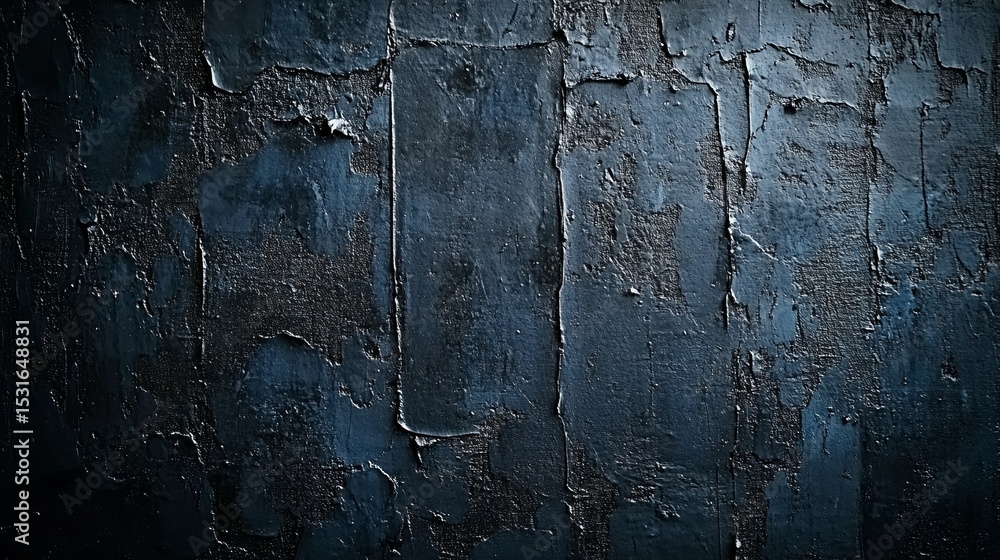 Obraz premium Textured dark blue painted wall with distressed surface