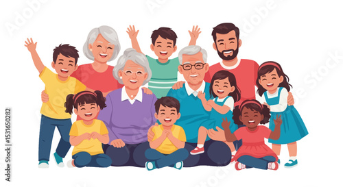 Multigenerational Family Portrait Celebrating Diverse Family Bonds