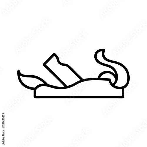 Wooden plane with shavings isolated on white background  
