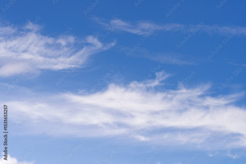 Fototapeta premium Blue sky with white cloud background. White cloud on blue sky.