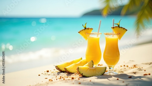 Fototapeta Naklejka Na Ścianę i Meble -  cocktail on the beach