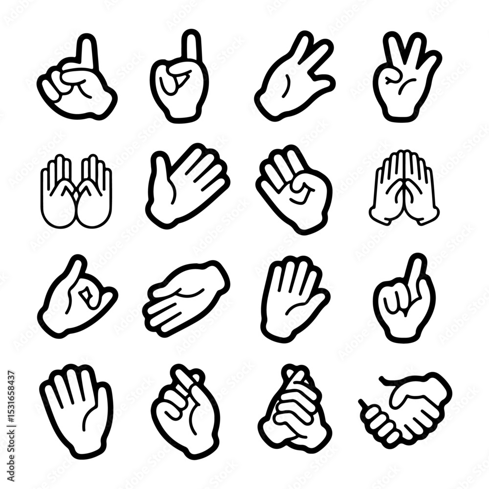 Fototapeta premium High Quality Hand gesture line icon set 