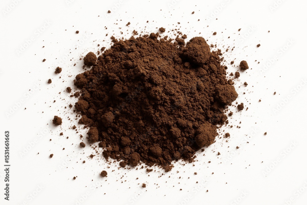 Dirt and soil pile scattered naturally on white background for construction themes Dirt and soil pile scattered naturally on white background for construction themes