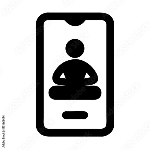Meditation Practice Featured on a Smartphone for Relaxation and Mindfulness