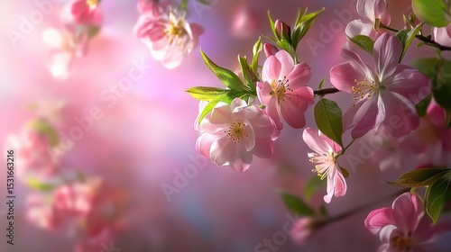 Modern floral composition of soft pink flowers framing minimalist pastel background