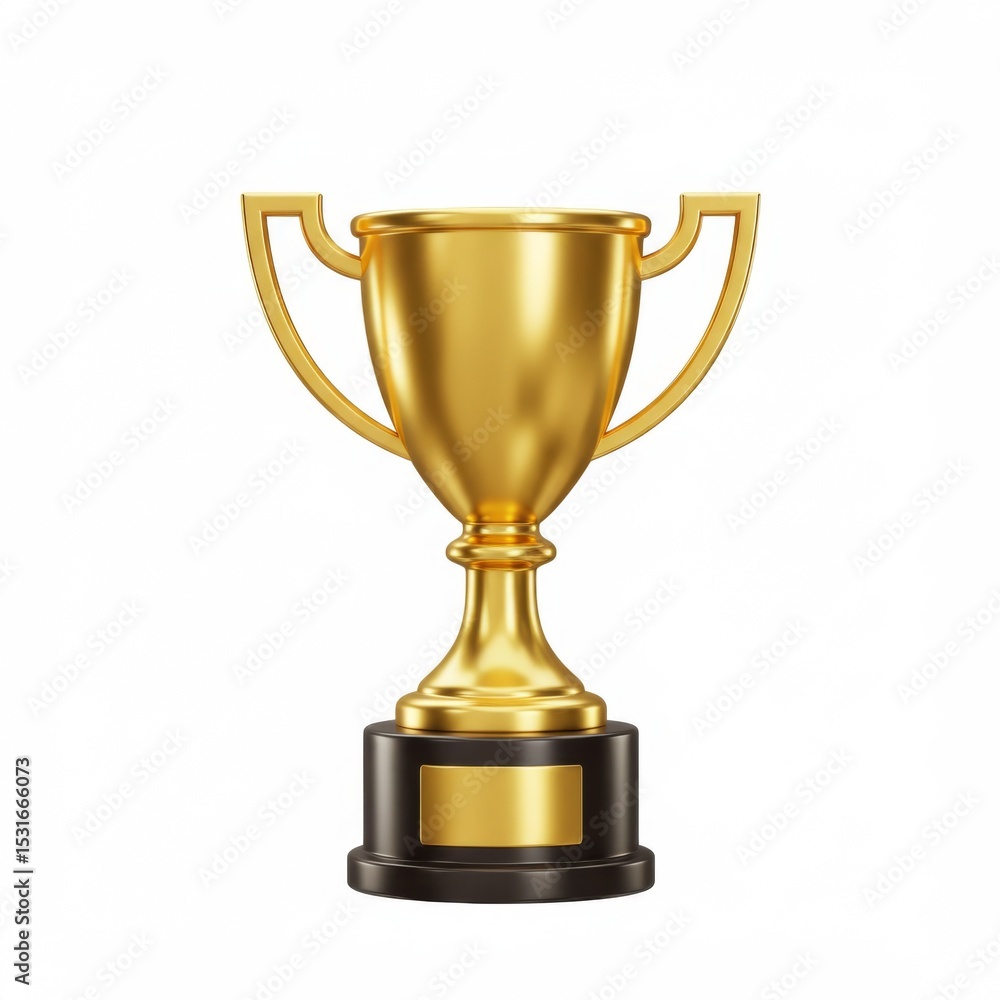 Golden Trophy Award on Black Base Golden Trophy Award on Black Base