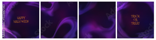 Magic Purple Smoke Halloween Backgrounds. Violet Fog Effect. Vector Purple Clouds Overlay Texture.