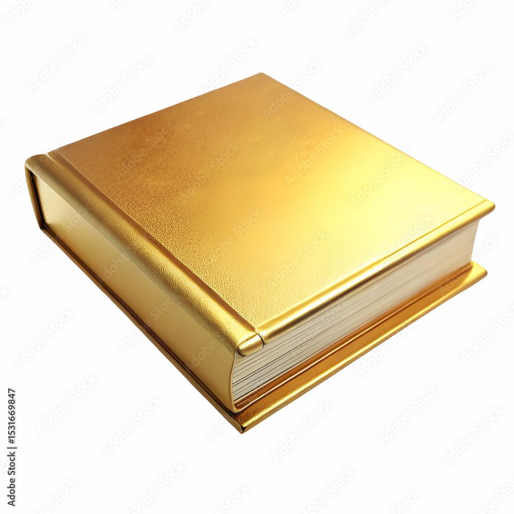 Golden Book Isolated on White Background Luxurious Textured Cover Golden Book Isolated on White Background Luxurious Textured Cover