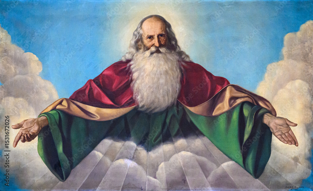 Fototapeta premium God the Father. A painting in the Roman Catholic Church of the Most Holy Saviour (Jesuit Church) in Bratislava, Slovakia.